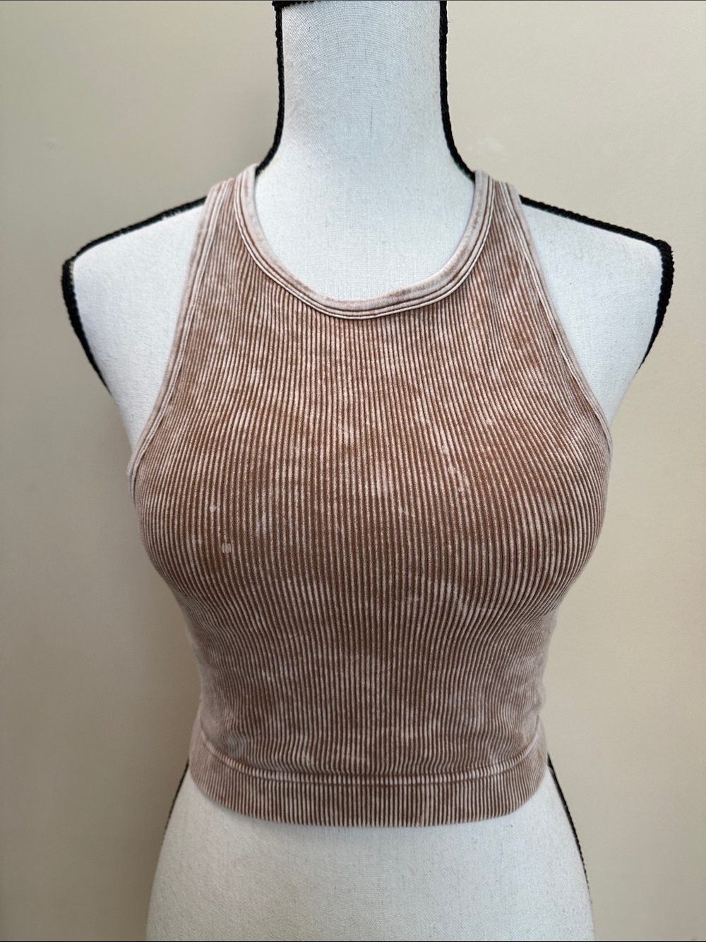 Zenana Ribbed Acid Washed Racerback Crop Top NWOT - Picture 3 of 9